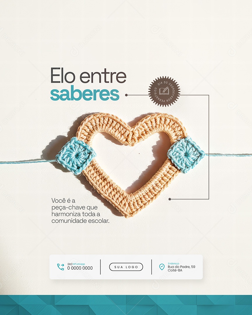 Elo entre saberes Dia do Coordenador Pedagógico Feed Social Media PSD Editável