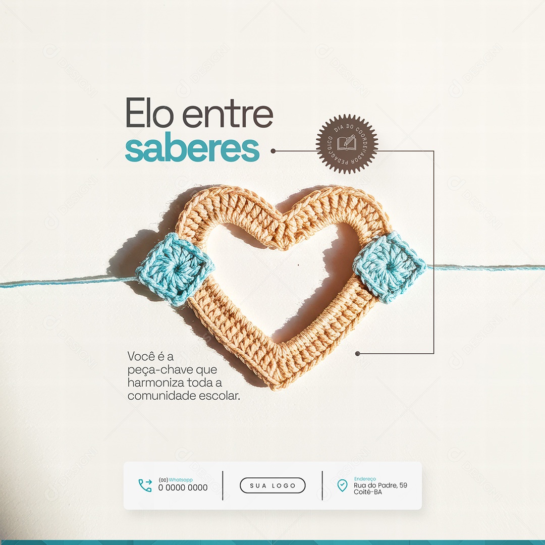 Elo entre saberes Dia do Coordenador Pedagógico Social Media PSD Editável