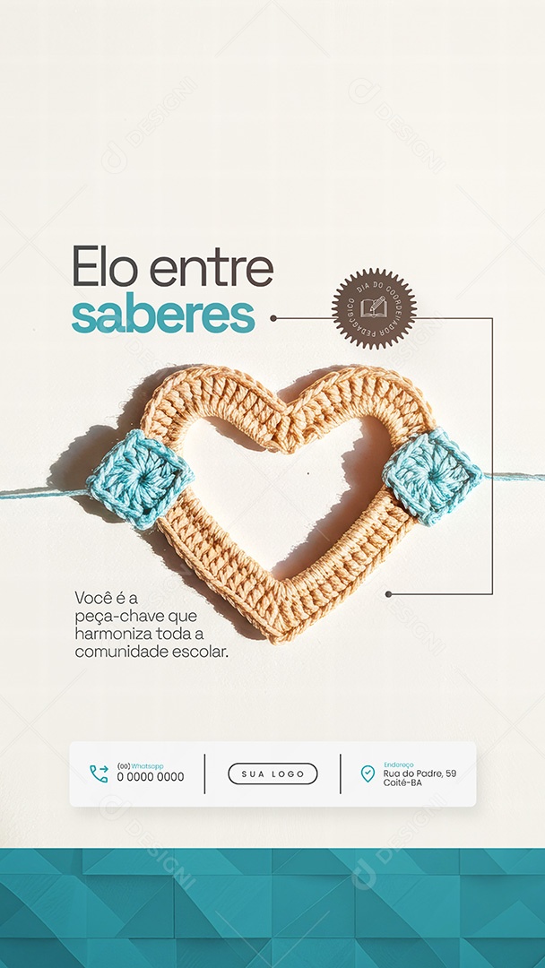 Elo entre saberes Dia do Coordenador Pedagógico Story Social Media PSD Editável