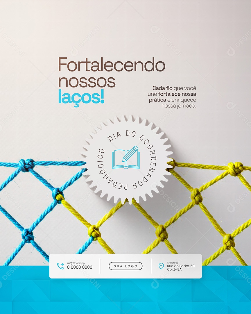 Fortalecendo laços Dia do Coordenador Pedagógico Feed Social Media PSD Editável