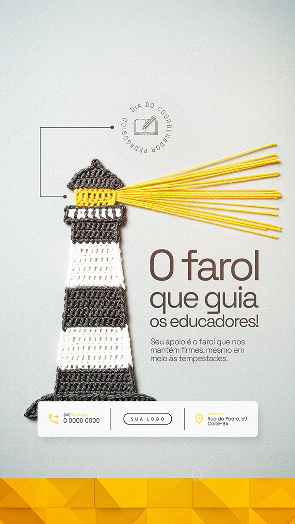 O farol que guia os educadores Dia do Coordenador Pedagógico Story Social Media PSD Editável