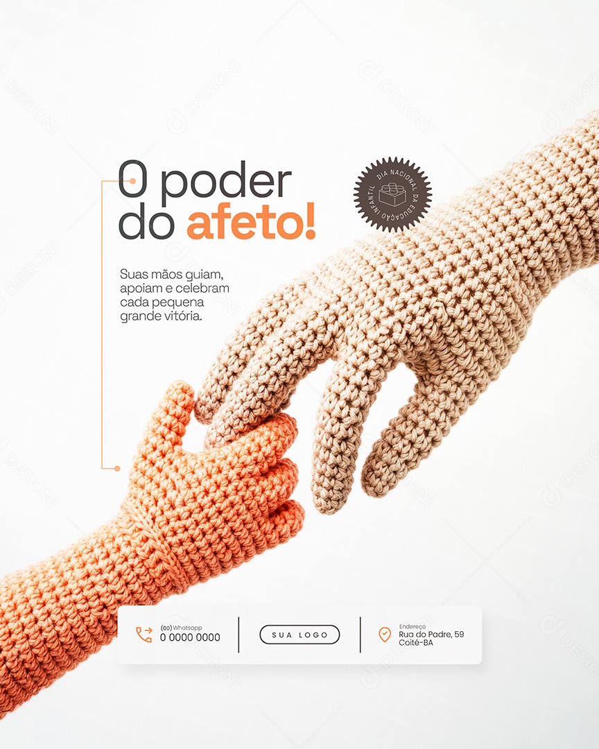 O poder do afeto Dia Nacional da Educação Infantil Social Media PSD Editável