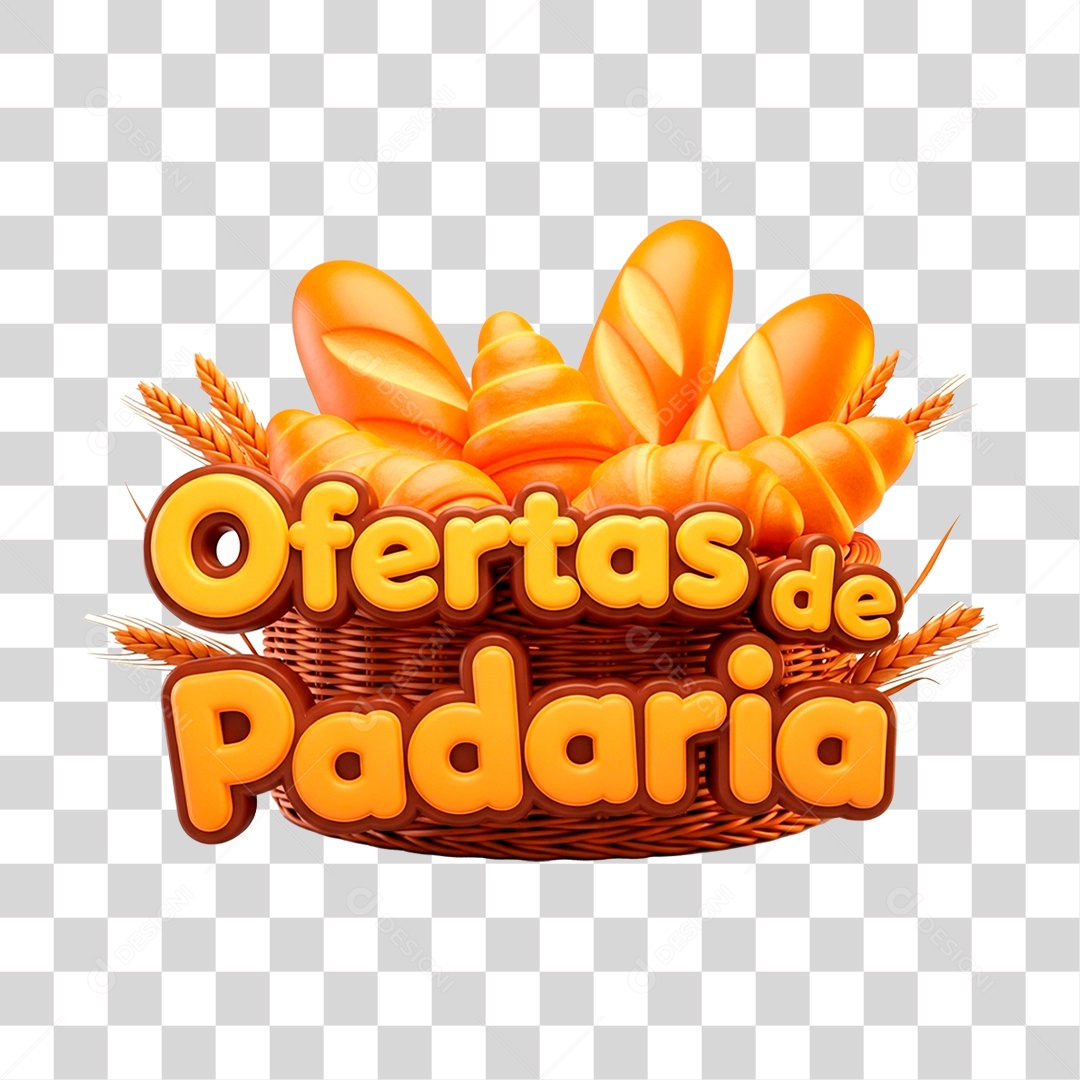 Selo 3D Ofertas de Padaria PNG Transparente