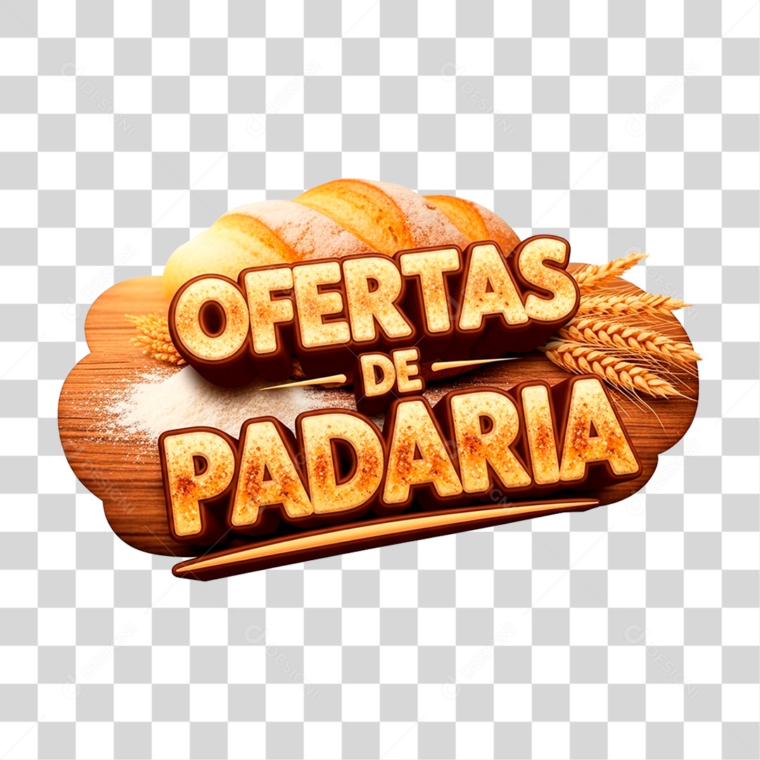 Selo 3D Ofertas de Padaria PNG Transparente