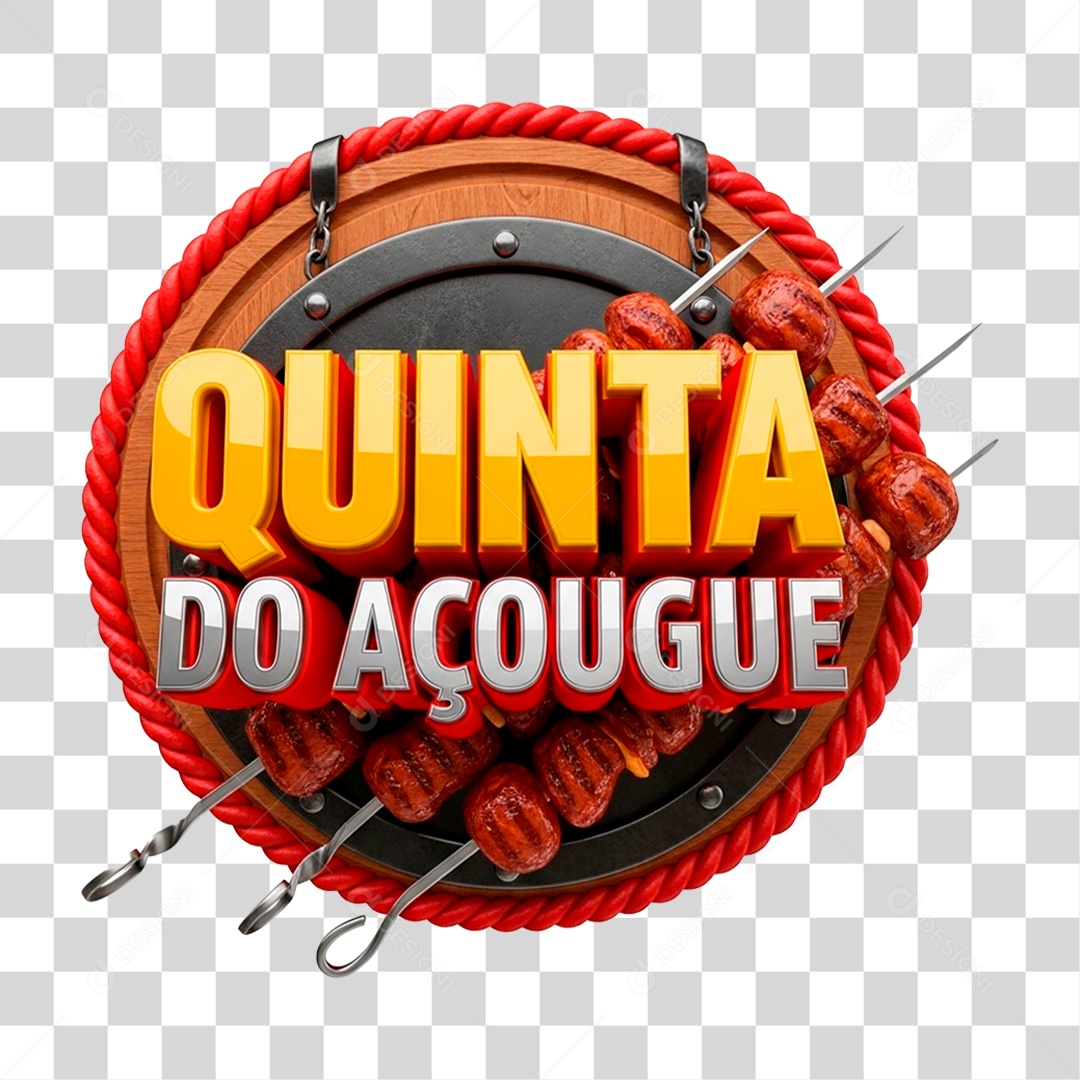 Selo 3D Quinta do Açougue PNG Transparente