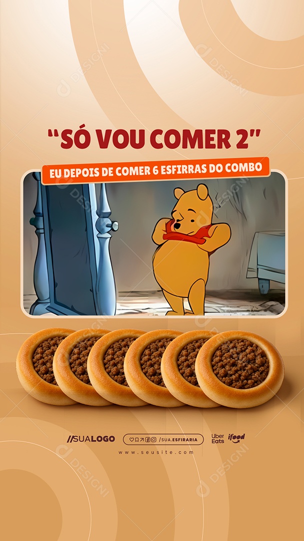 Story Esfiharia Só Vou Comer Dois Social Media PSD Editável