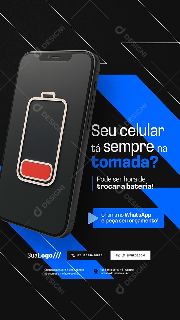 Story Assistência Técnica de Celulares Seu Celular Tà Sempre na Tomada Social Media PSD Editável