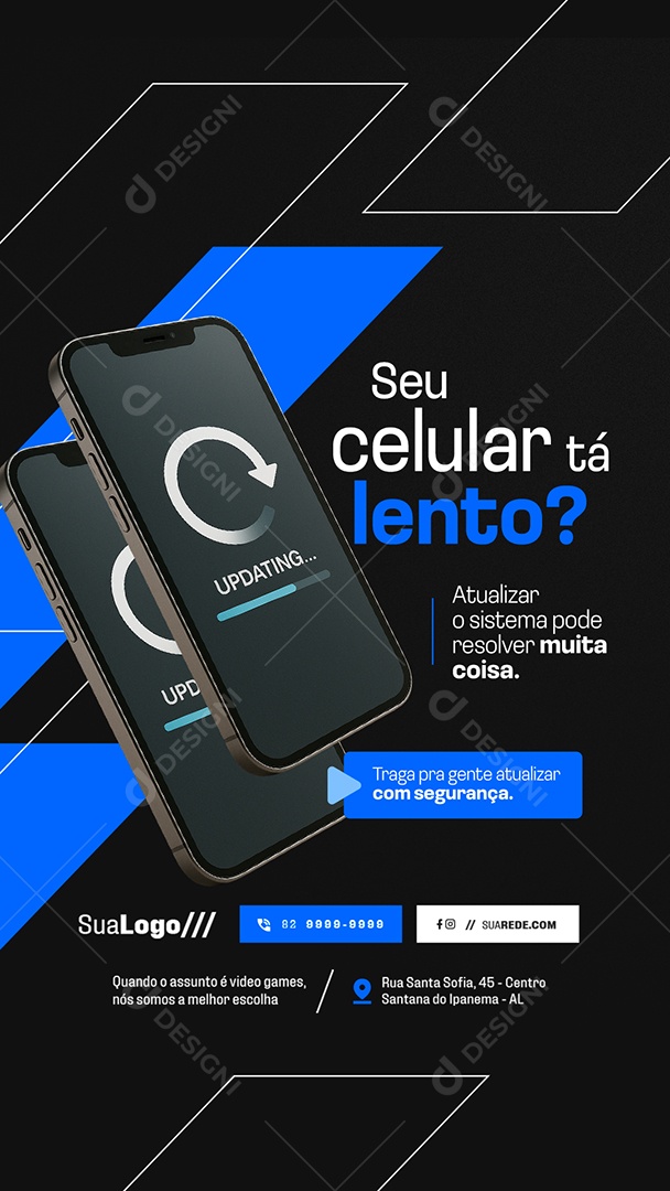 Story Assistência Técnica de Celulares Seu Celular Tá Lento Social Media PSD Editável