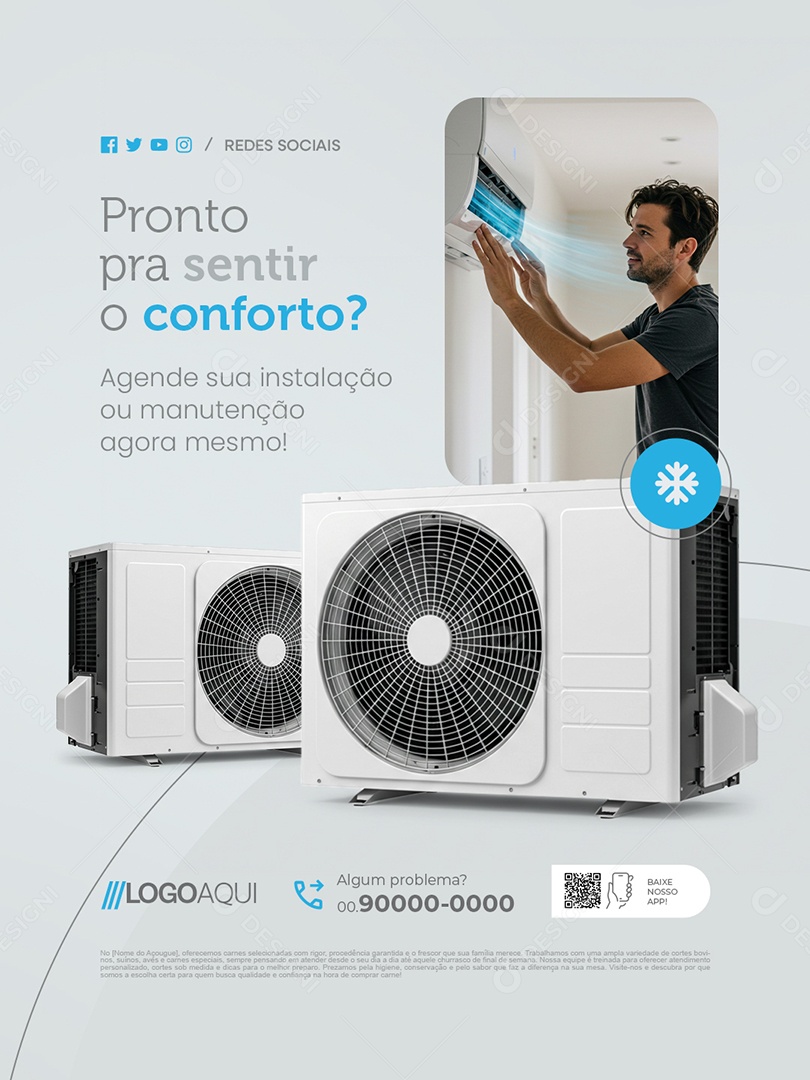 Climatização Pronto pra Sentir o Conforto Social Media PSD Editável