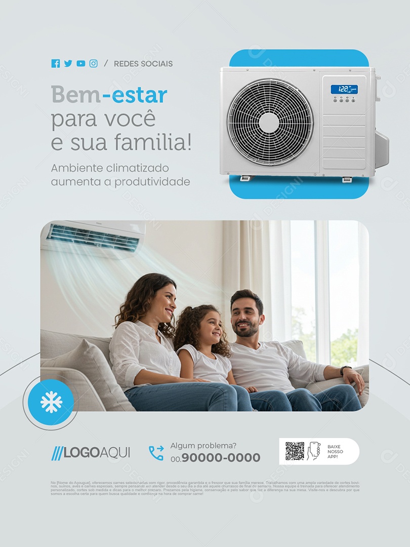 Climatização Bem Estar para Você e Sua Família Social Media PSD Editável
