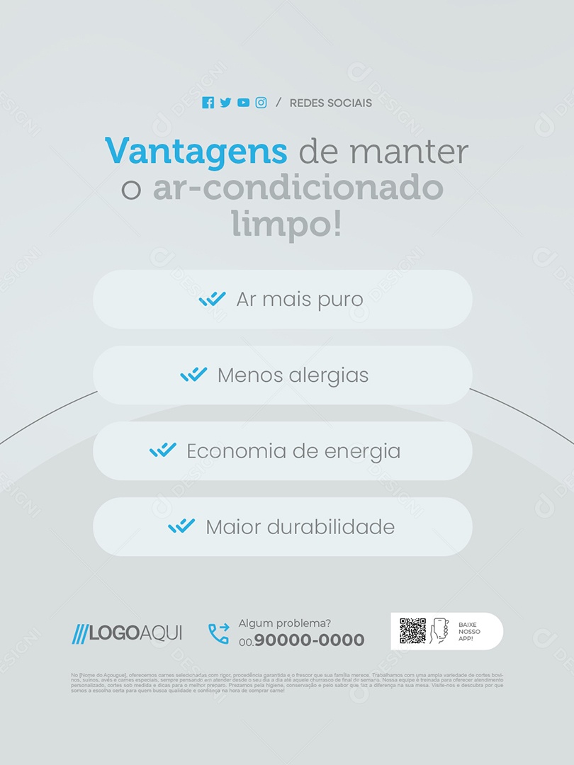 Climatização Vantagens de Manter o Ar Condicionado Limpo Social Media PSD Editável