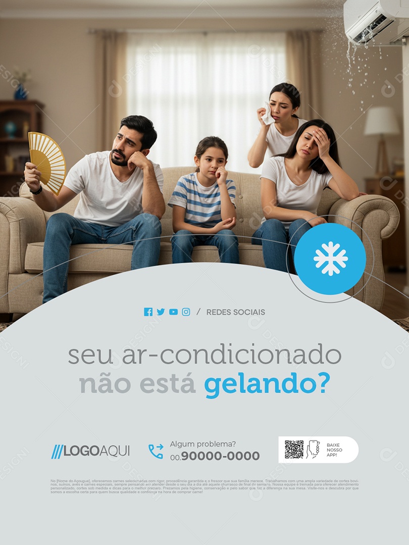 Climatização Seu Ar Condicionado Não Está Gelando Social Media PSD Editável