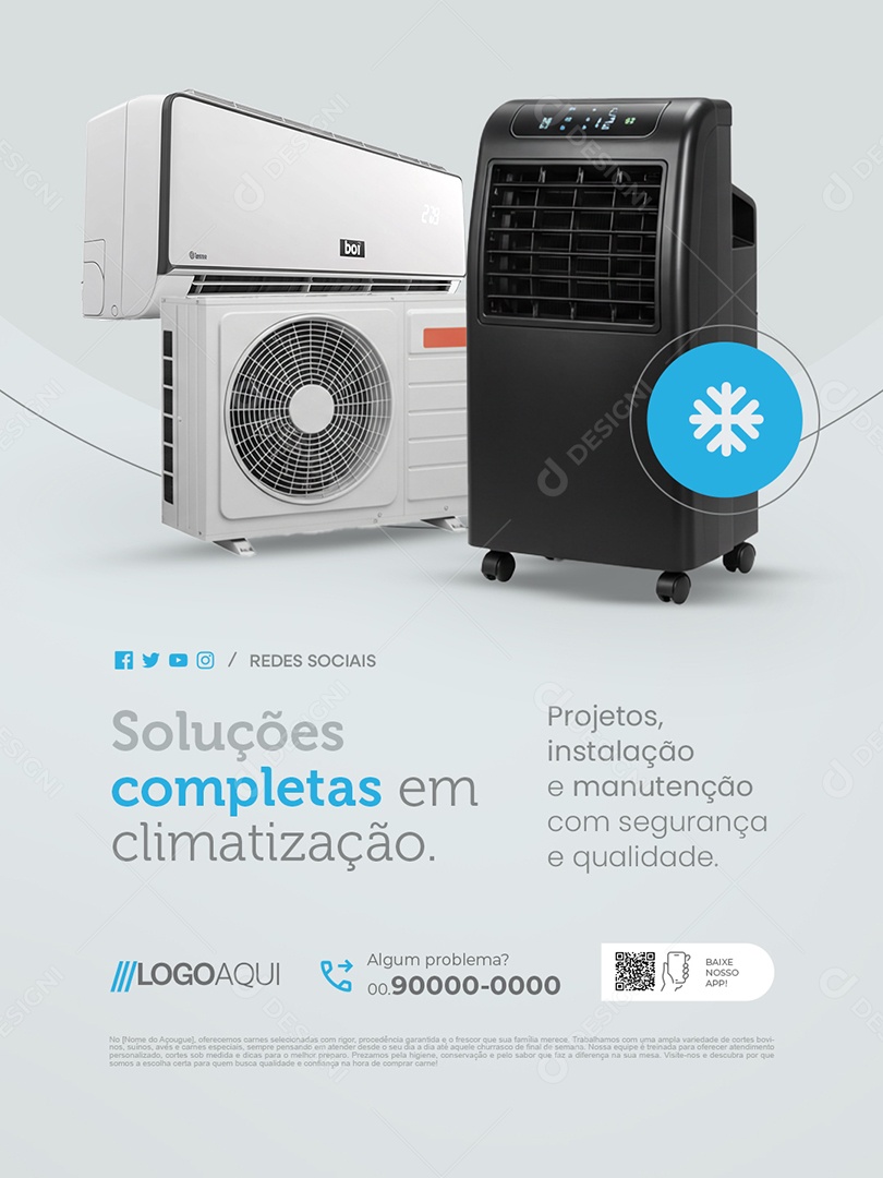 Soluções Completas em Climatização Social Media PSD Editável