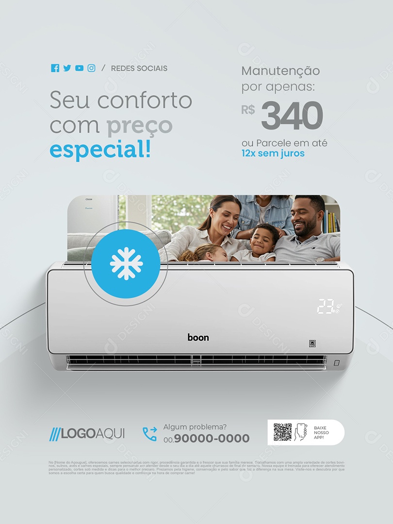 Climatização Seu Conforto com Preço Especial Social Media PSD Editável