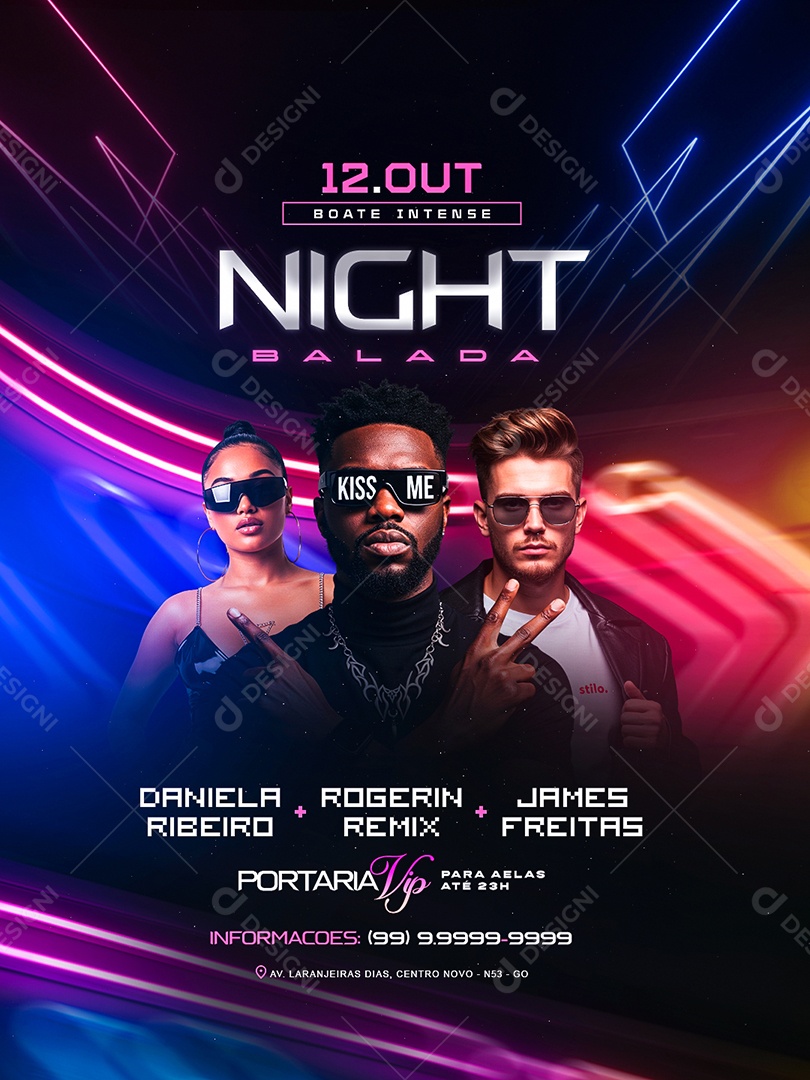 Flyer Próximos Shows Night Balada Social Media PSD Editável