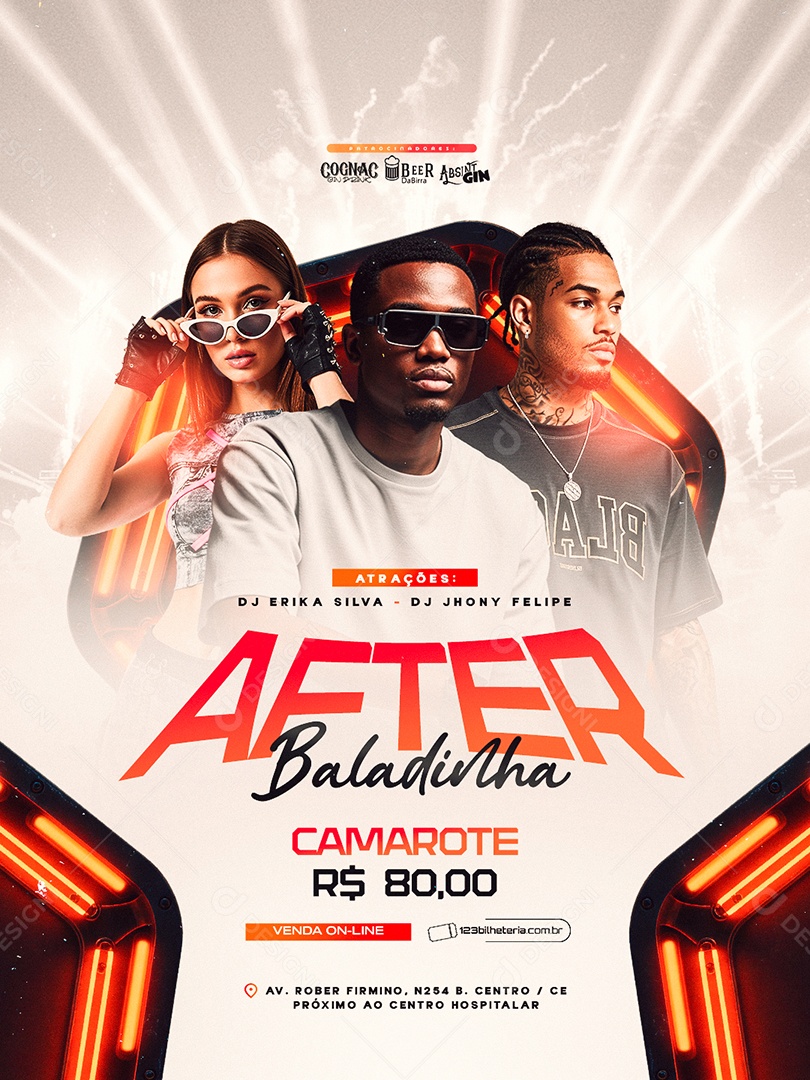 Flyer Próximos Shows After Baladinha Social Media PSD Editável