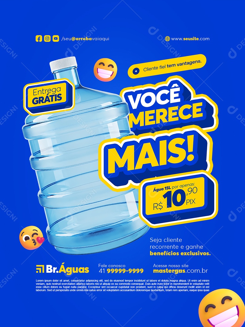 Distribuidor de Água Você Merece Mais Social Media PSD Editável