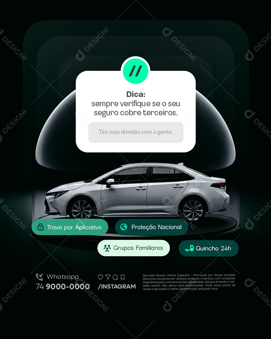 Seguradora Dica Proteção Nacional Social Media PSD Editável