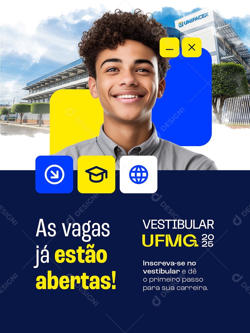 Vestibular As Vagas Já Estão Abertas Social Media PSD Editável