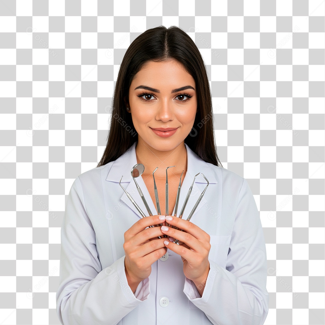 Mulher de Jaleco Branco PNG Transparente