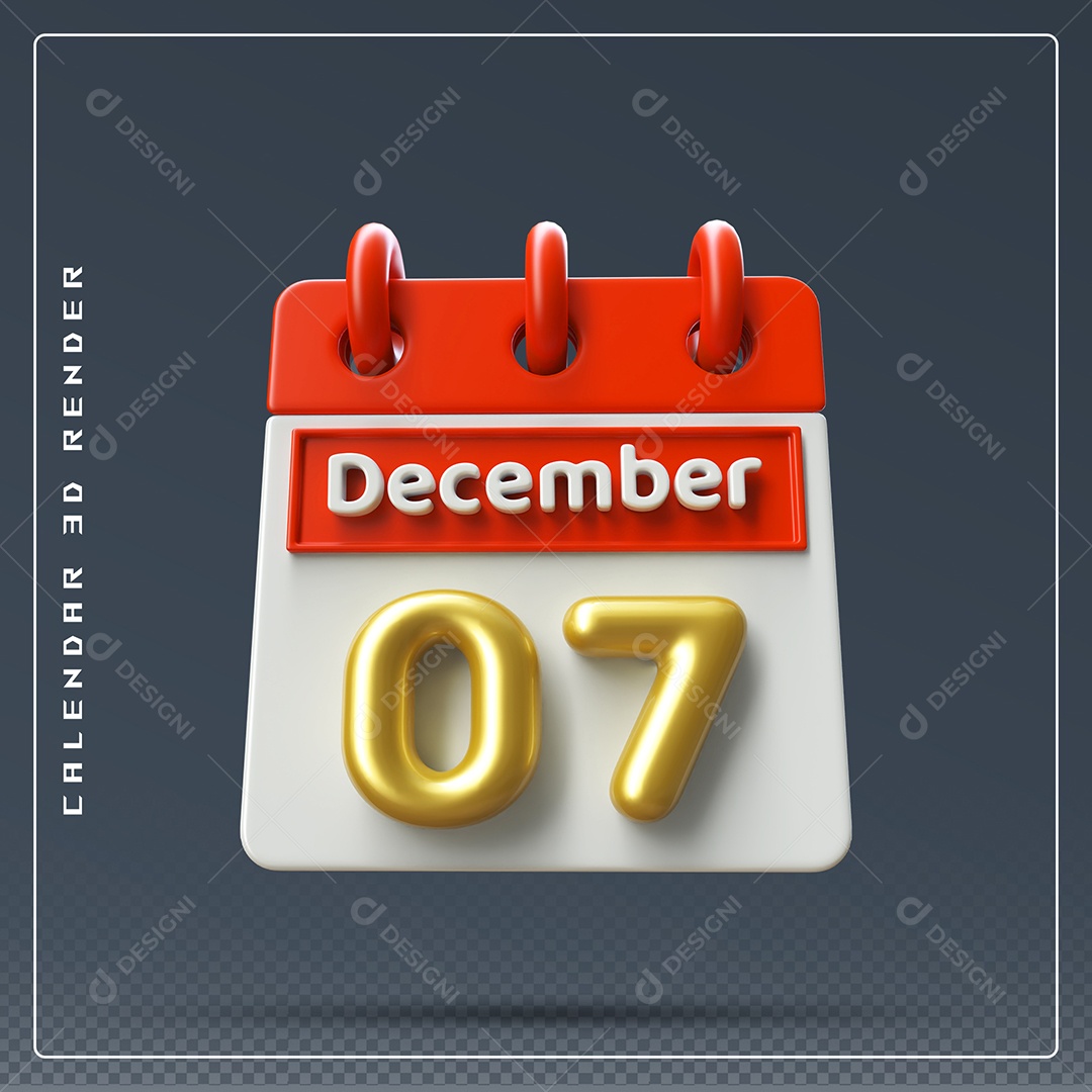 Calendário Do mês De Dezembro Dia 30 Elemento 3D Vermelho Dourado E Branco Para Composição PSD