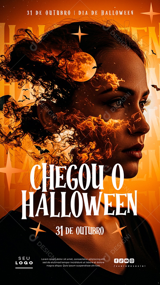 Story Chegou o Halloween 31 de Outubro Social Media PSD Editável