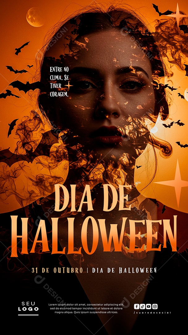 Story Hoje é Dia de Halloween 31 de Outubro Social Media PSD Editável