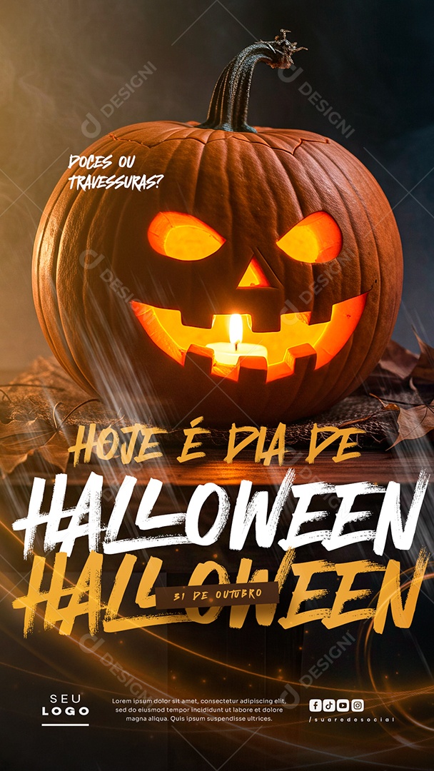 Story Hoje é Dia de Halloween 31 de Outubro Story Social Media Psd Editável (1)
