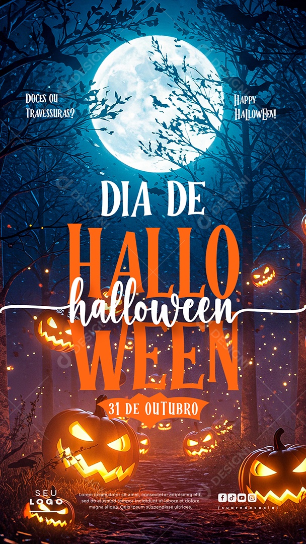 Story Dia do Halloween 31 de Outubro Social Media PSD Editável