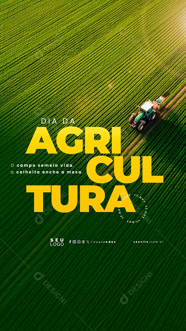 Story Dia da Agricultura 17 de Outubro O Campo Semeia Vida Social Media PSD Editável