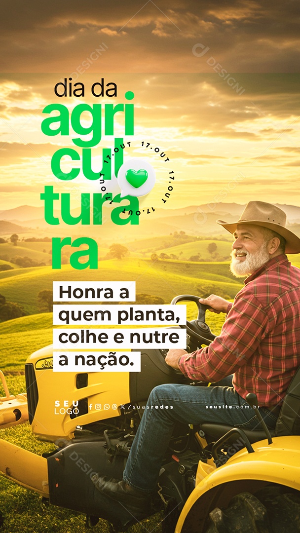 Story Dia da Agricultura 17 de Outubro Honra a Quem Planta Social Media PSD Editável