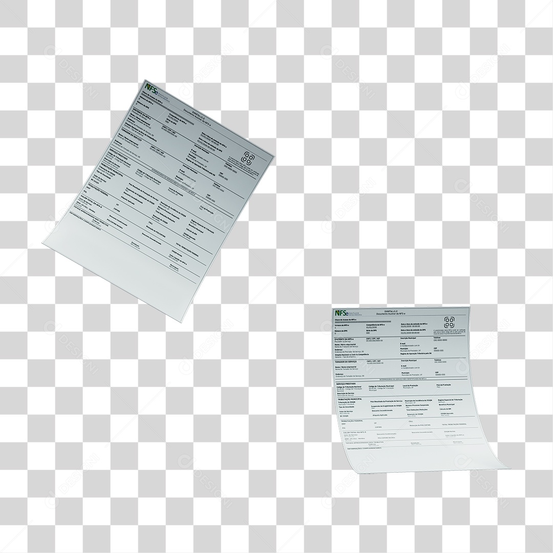 Notas Fiscais PNG Transparente