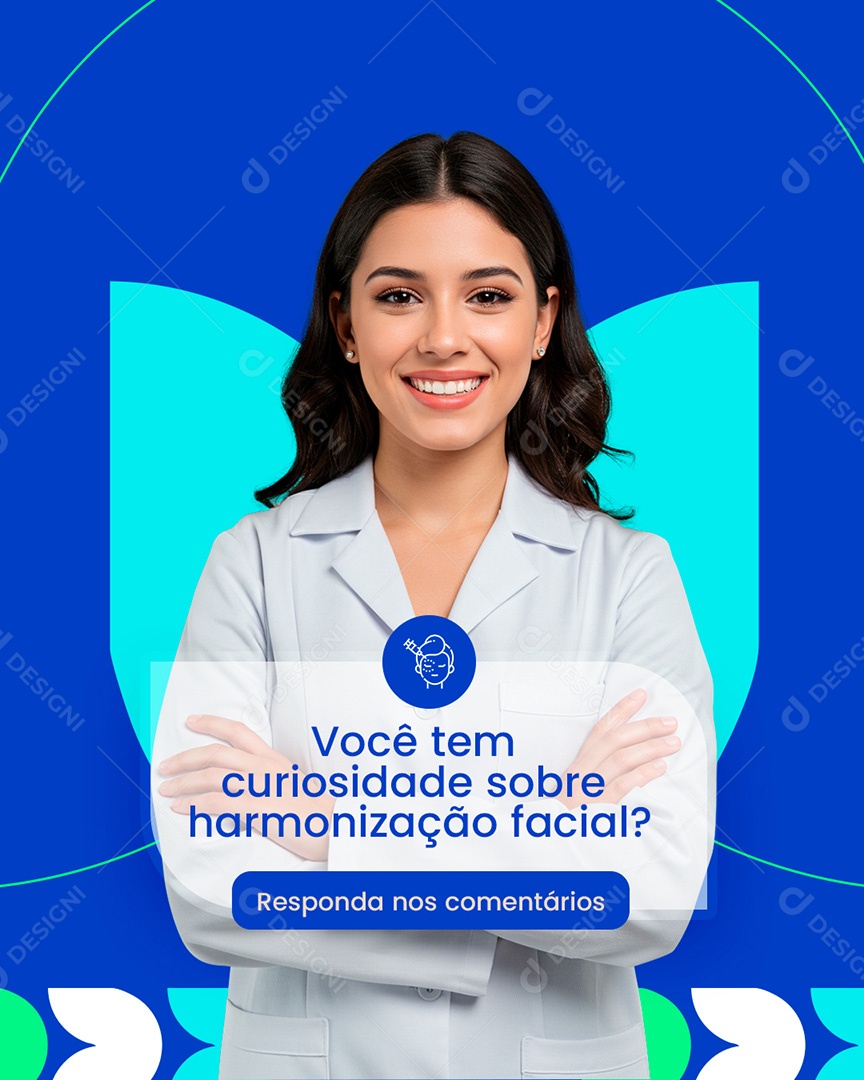 Clínica Odontológica Você Tem Curiosidade Sobre Harmonização Facial Social Media PSD Editávelv
