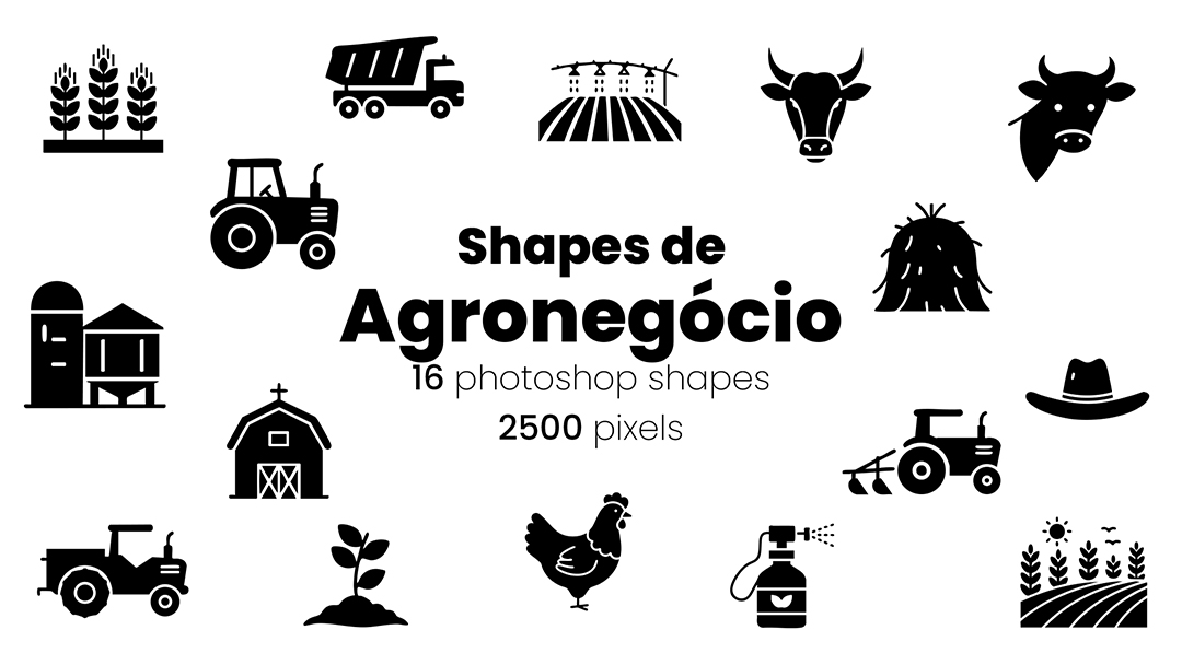 Conjunto de Ícones Agronegócio Shapes CSH