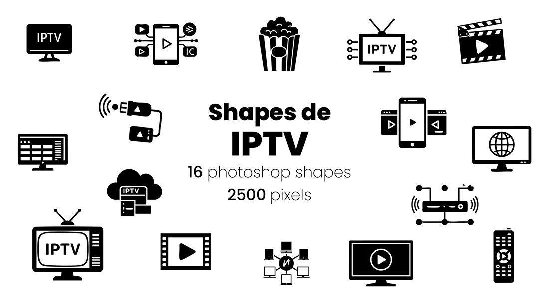 Conjunto de Ícones IPTV Shapes