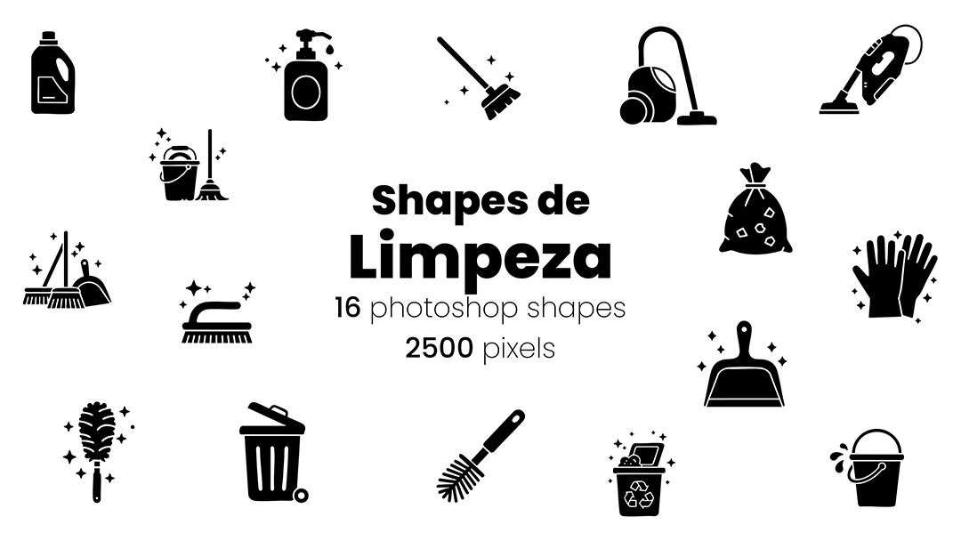 Conjunto de Ícones Limpeza Shapes CSH