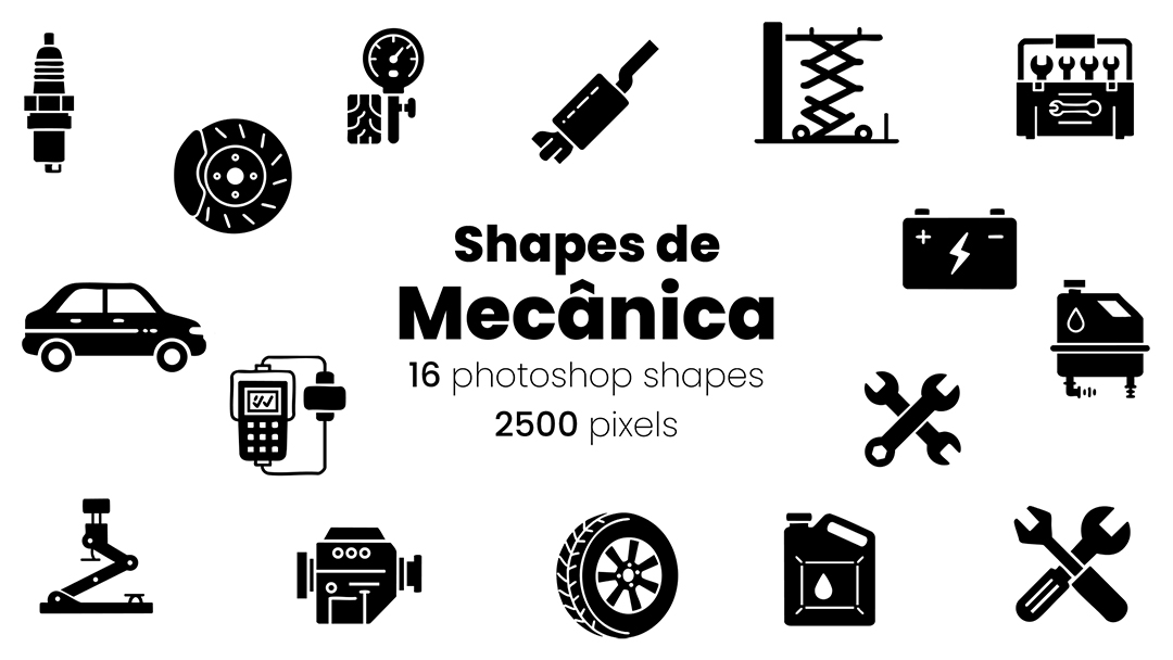 Conjunto de Ícones Oficina Mecânica Shapes CSH