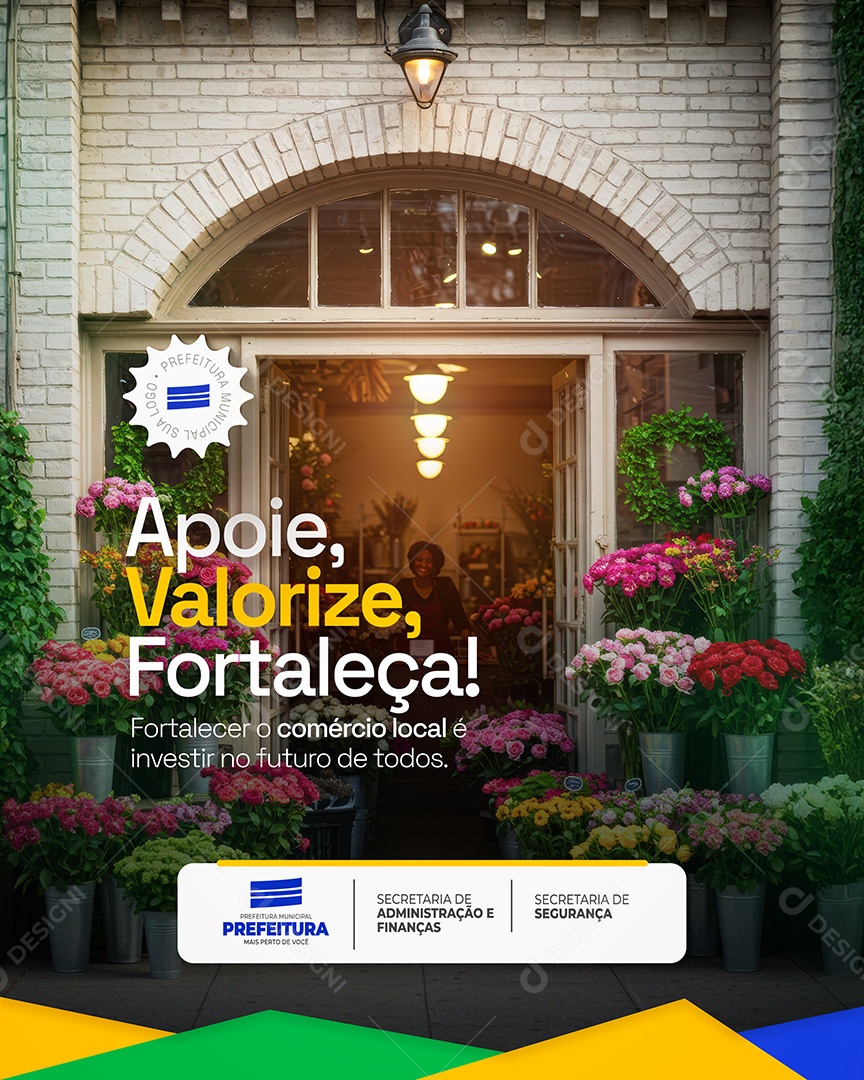 Apoie Valorize e Fortaleça o Comércio Prefeitura Municipal Social Media PSD Editável