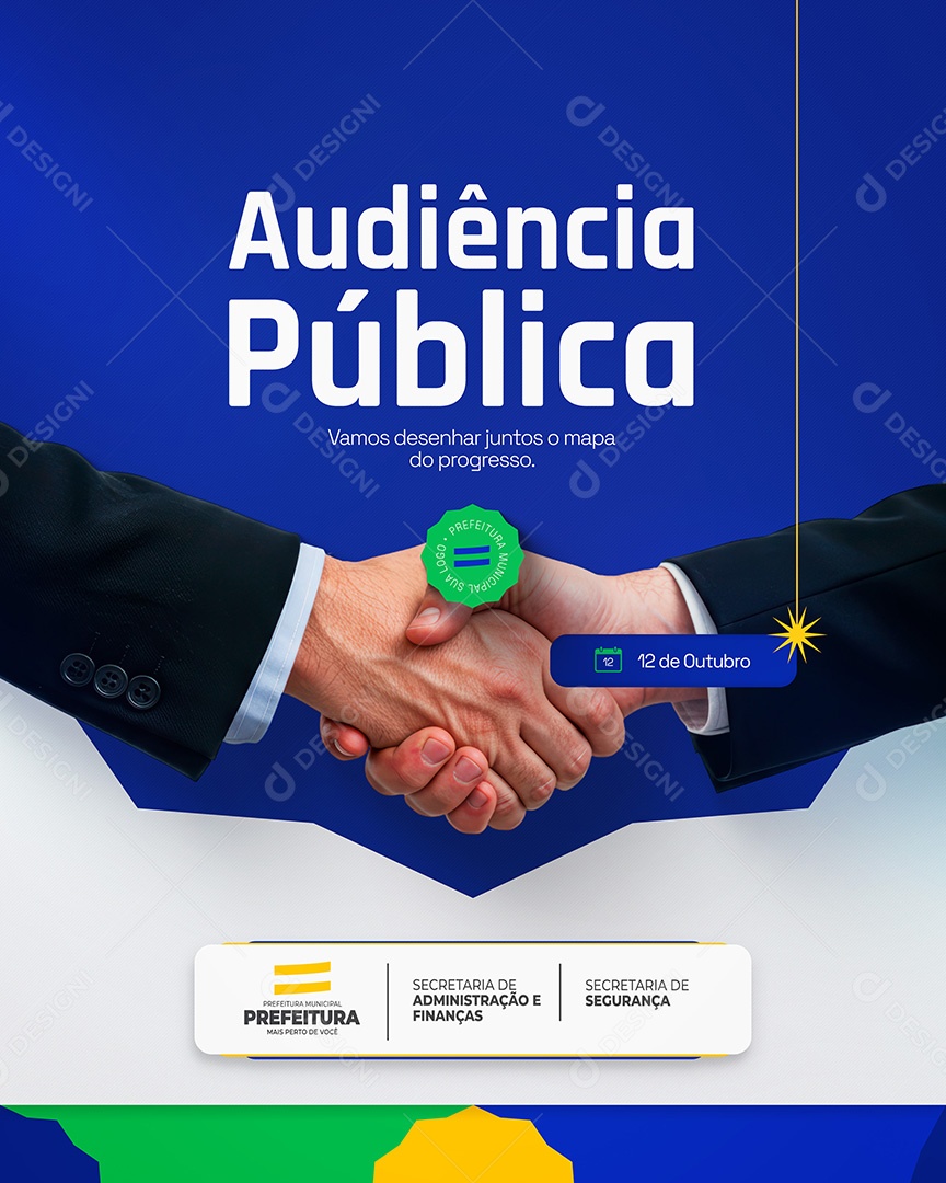 Convite Audiência Pública Prefeitura Municipal Social Media PSD Editável