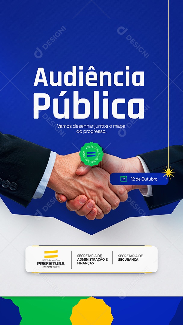 Convite Audiência Pública Prefeitura Municipal Story Social Media PSD Editável
