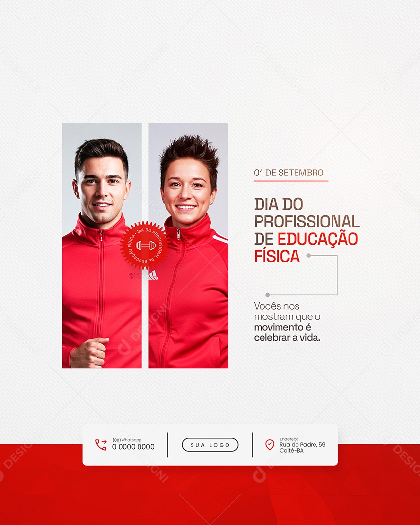 Dia do Profissional de Educação Física 01 de Setembro Vocês nos Mostram Feed Social Media PSD Editável
