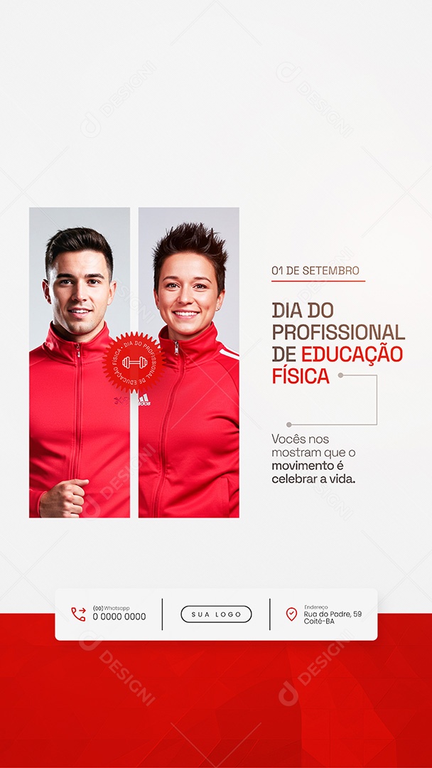 Dia do Profissional de Educação Física 01 de Setembro Vocês nos Mostram Story Social Media PSD Editável