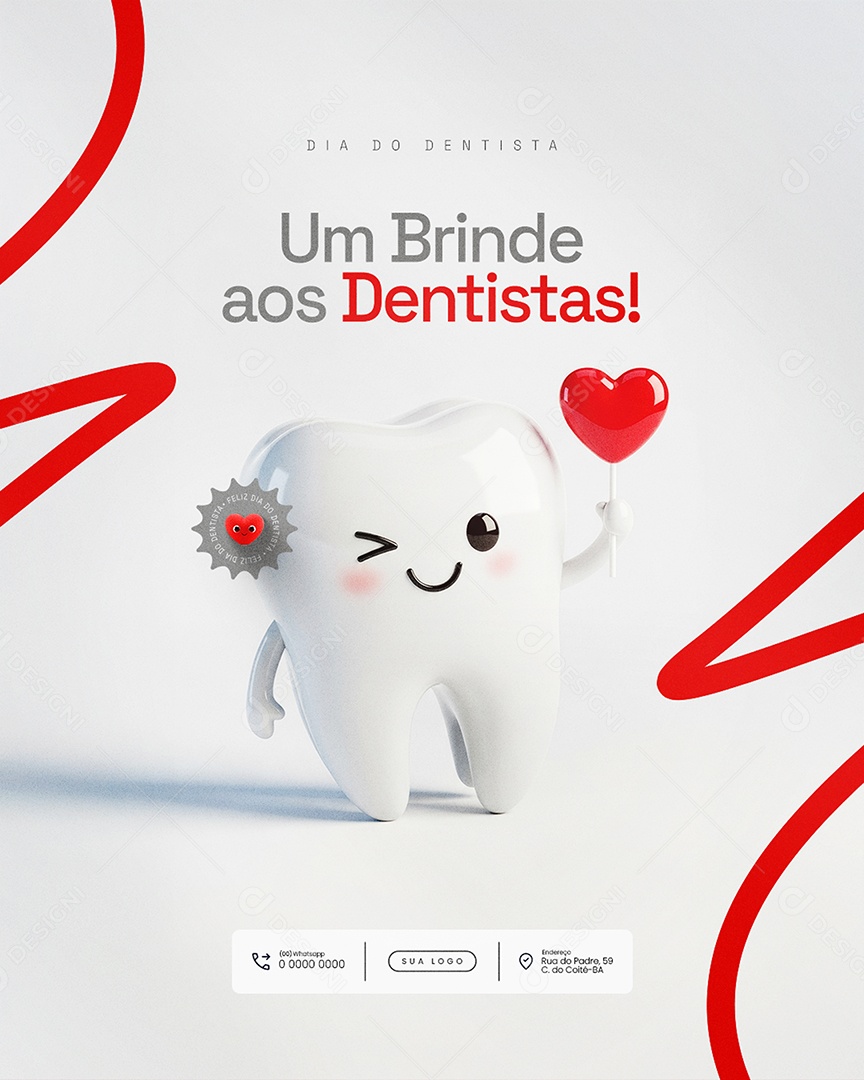 Dia Mundial do Dentista 3 de outubro um Brinde aos Dentistas Social Media PSD Editável