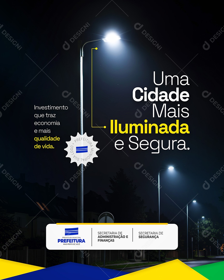 Iluminação Pública Prefeitura Municipal Social Media PSD Editável