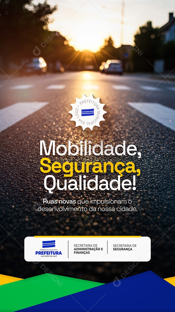 Mobilidade Segurança Qualidade Pavimentação Asfaltica Prefeitura Municipal Social Media PSD Editável(1)