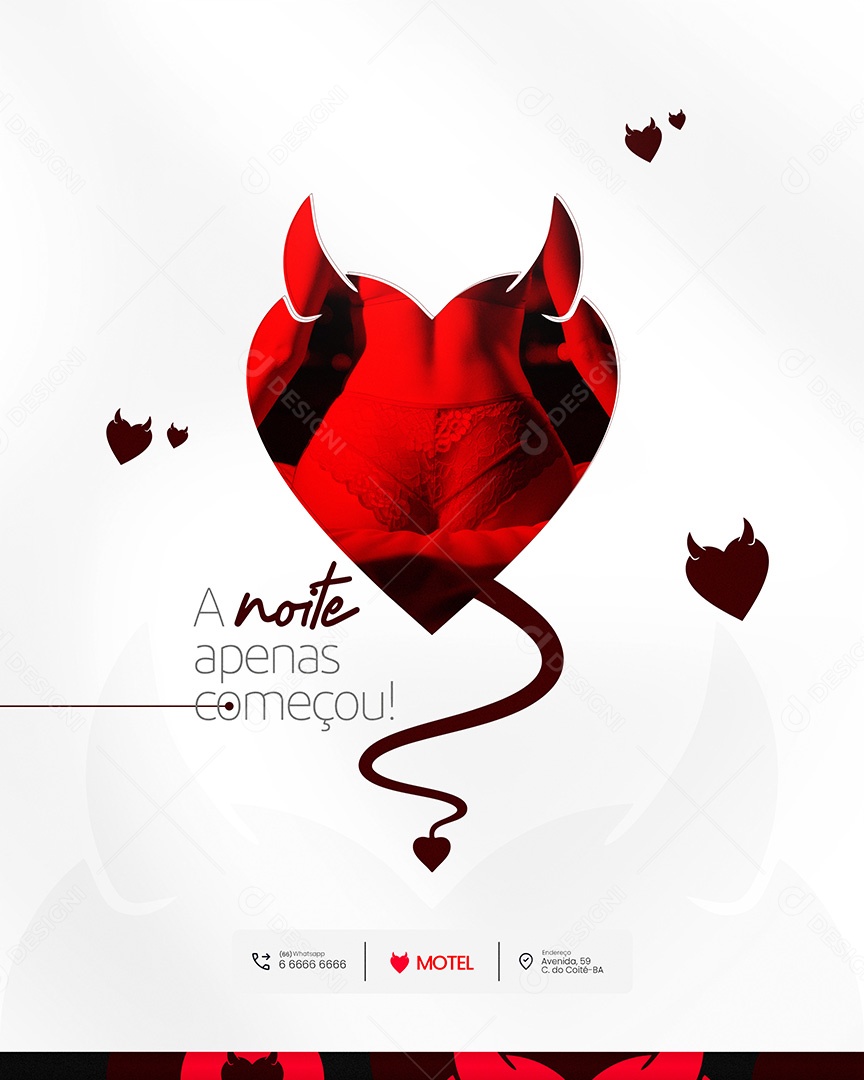 Motel Post Sex shop a Noite Apenas Começou Social Media PSD Editável