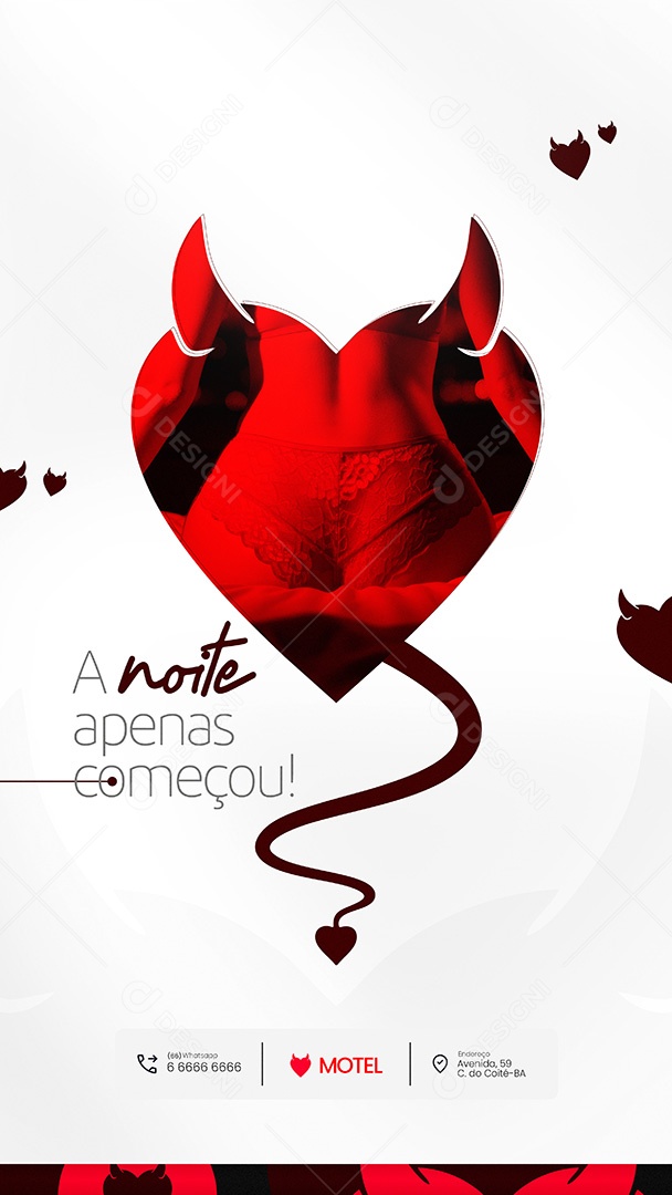 Motel Post Sex shop a Noite Apenas Começou Story Social Media PSD Editável