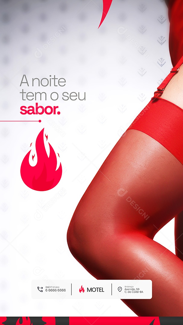 Motel Post Sex shop a Noite Tem o seu Sabor Story Social Media PSD Editável
