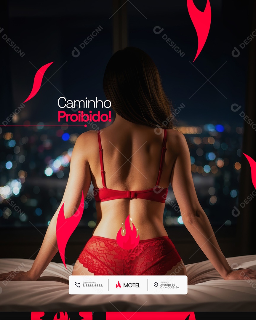 Motel Post Sex shop Caminho Proibido Social Media PSD Editável