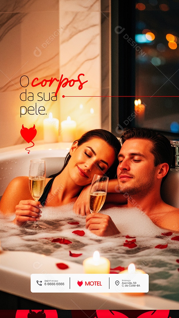 Motel Post Sex shop Corpos da Sua Pele Story Social Media PSD Editável